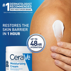 CeraVe Moisturizing Cream, Face Body Moisturizer, Normal to Dry Skin, 8 Fl Oz