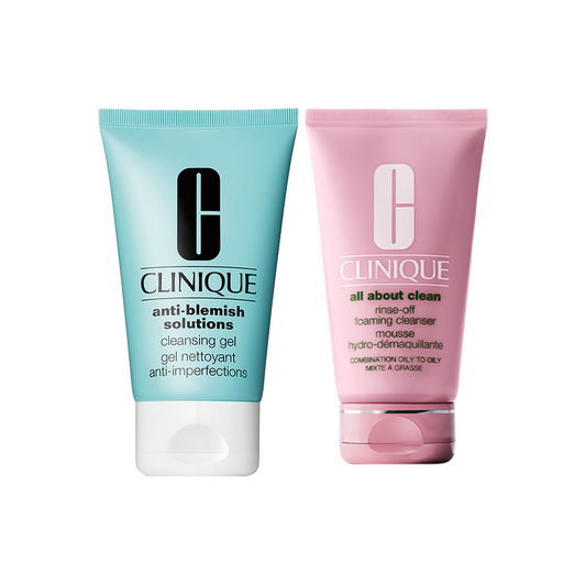 Clinique Cleansing Duo – Rinse-Off Cleansing Mousse (150 ml) & Anti-Blemish Solutions Cleansing Gel (120 ml)
