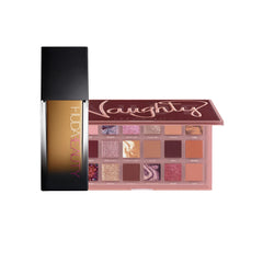 Huda Beauty Makeup Bundle – Full-Coverage Foundation (All Shades) + Naughty Eyeshadow Palette
