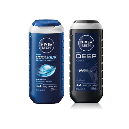 NIVEA Men Deep Shower Gel + NIVEA Men Cool Body Wash with Icy Menthol
