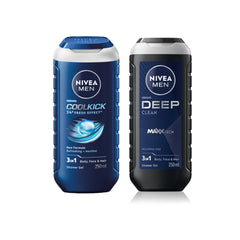 NIVEA Men Deep Shower Gel + NIVEA Men Cool Body Wash with Icy Menthol