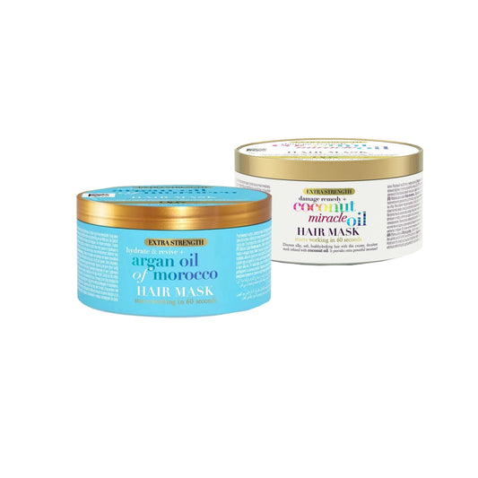 OGX Hydrate And Revive+ Extra Strength Argan Oil Of Morocco Hair Mask Blue Bundle